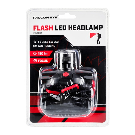 Latarka czołowa Falcon Eye FLASH FHL0032 czarny/czerwony